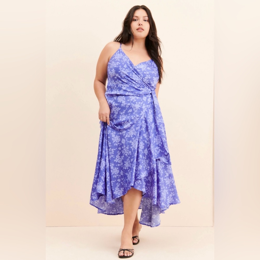 Anthropologie En Elly Lavender Floral High Low Dress Large